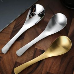 Spoons 304 Stainless Steel Eating Spoon Household Thickened Children Adult Drinking Soup Round Bottom Golden Dinner