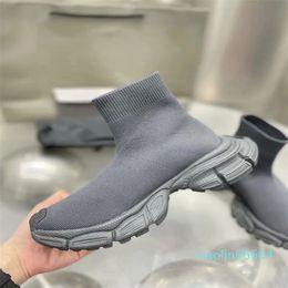 Designer Sock Shoes Mens Boot Womens Sneakers High-density Fly Woven Thick-soled Casual Shoes For Heightening and Slimming Brand Boots Black Shoes size 35-45