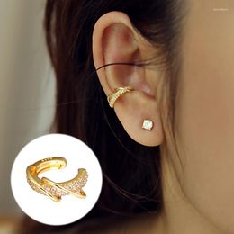 Backs Earrings 1PC Chic Shiny CZ Non Piercing Ear Bone Clip For Female Double Line Winding Daith Orbital Earing Jewellery EF019