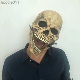 Costume Accessories Halloween Skeleton Skull Mask Hallowmas Fear Full Face Flexible Mouth Masks Latex Headgear Party Reunion Props Cosplay BH4894 WLY L230918