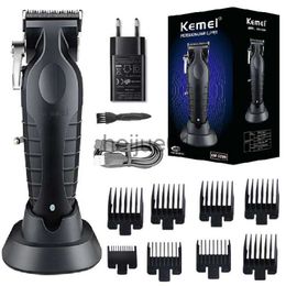 Electric Shavers Kemei Barber Hair Cut Machine Cordless Hair Trimmer Professional Rechargeable Electric Hair Clippers With Charging Base x0918