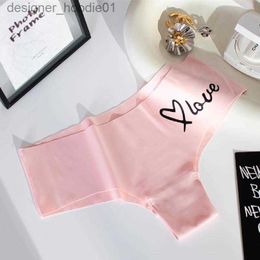 Sexy Set Women's Panties Sexy Ice Silk Love Underwear Seamless Briefs Low Waist Female Sport Panty Soft Comfort Lady Lingerie Tanga L230918