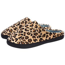 Slippers Couple Winter Indoor Winter Women'S Shoes Indoor House Cotton Slippers Leopard Slippers Non-Slip Warm Hotel Slippers Zapatos x0916