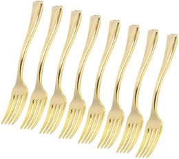 Disposable Dinnerware 4 Inches Gold Disposable Plastic Forks Heavy Duty Fruit Dessert Cutlery Plastic Silverware Perfect for Catering Events Parties 230918