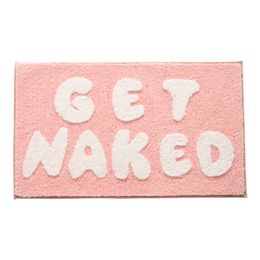 Bath Mats Inyahome 50x80cm Get Naked Bath Mats Pink Floor Rugs NonSlip Quick Water Absorption for Bedroom Bathroon Door Mat Living Room 230918