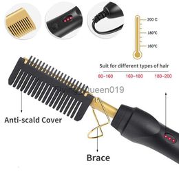 Hair Curlers Straighteners 2 in 1 Heating Comb Straightener Flat Irons Straightening Brush Styler Corrugation Curling Iron Curler 0918