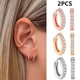 Hoop Earrings Single Pave CZ Huggie Cartilage Piercing Earring Hoops Fashion Zircon Tragus Clicker Women Girl