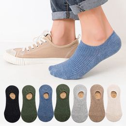 Sports Socks 5Pair / Lot Men's Non-slip Silicone Invisible Cotton Sock Breathable Mesh Comfortable Summer Thin Men Elastic 230918