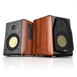 Combination Speakers Desktop Two-Way Bluetooth Speaker Power HiFi Audio Wooden Active Bookshelf Surround Home Theatre High Fidelity