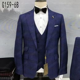 Men's Suits Blazers Plaid Khaki Suit Men Slim Fit Fashion Blazer Vest Pants 3 Pieces Set Business Wedding Mens Lattice Printed Tuxedos for 230915