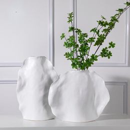Vases Leave Shape White Home Decor Vase Modern Design Table Decoration Pieces Wedding Centrepieces Flower