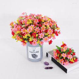 Decorative Flowers A Bouquet Of 28 Cute Silk Daisies With Artificial Diy Wedding Table Decoration