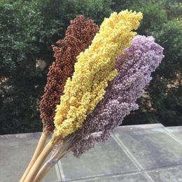 Decorative Flowers 1pcs/40cm Natural Grade A Preserved Sorghum Ear Bouquet Eternelle Display For Wedding Home Xmas Decoration Accessories