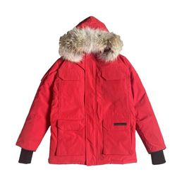Designer men's parka Coat Winter coat from Canada down jacket outdoor sports goose windbreaker Parka long neck hat real Wolf skin bomber jacket