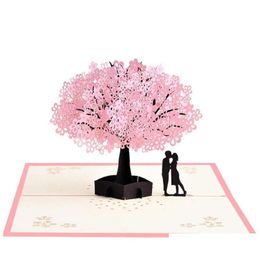 Greeting Cards Handmade Up Romantic Birthday Anniversary Dating Card For Husband Wife Boyfriend Girlfriend - Cherry Blossom Tree With Dhd5N