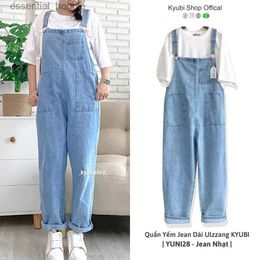 Women's Jumpsuits Rompers Kyubi long jeans overalls with wide ulzzang style with pockets (Various model) - YUNI jeans L230918