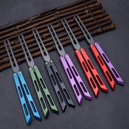 Cool tuning fork csgo peripheral folding knife Non-cutting Aluminium handle swinging knife Fancy knife novice training knife