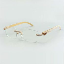 Unisex designer medium diamond metal glasses frame 3524012 natural white buffs horn temples size 36-18-140mm269Y