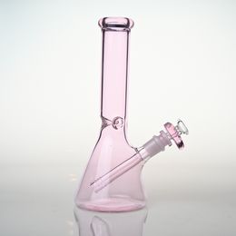 New Design H25cm Pink Smoking Glass Pipe Glass Beaker Water Pipe 10inch Water Pipe,Pink glass smoking pipe