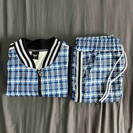 Men's Tracksuits 2023 NEW Men's Tracksuit Sets 3D Print Gentlemen Plaid Jacket+Pants 2 Piece Set Sportwear Gym Sports Suit Casual Man Clothing J230918