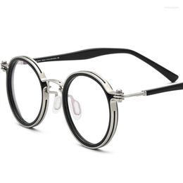 Sunglasses Frames Titanium Acetate Optical Glasses Frame Man Brand Retro Vintage Round Eyeglasses Women Prescription Spectacles My2504