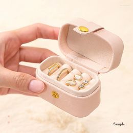 Jewelry Pouches Mini Ring Box Portable Small Organizer Display Travel Simple Gift Case Boxes Leather Earring Necklace Holder
