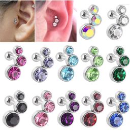 Stud Earrings 1PC Crystal CZ Studs Ear Piercing 316l Steel Cartilage Earring 16G Tragus Conch Piercings For Women Punk