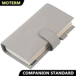 Notepads Moterm Companion Travel Journal Standard Size Notebook Genuine Cowhide Organizer with Back Pocket and Clasp 230918