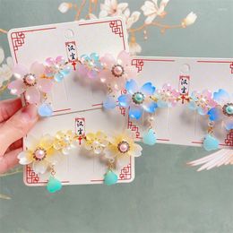 Hair Accessories 2PCS Princess Chinese Style Tassels Pear Blossom Lovely Girls Hairpins Children Headwear Clips Barrettes