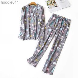 Women's Sleepwear Sleepwear Women's Pajamas Set Ladies Warm Flannel Cotton Home Wear Suit Autumn Winter Plaid Print Pajamas Sleep Plus Size S-XXXL L230919