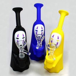 Latest Colourful Silicone Bong Pipes Kit Hookah Waterpipe Bubbler Glass Philtre Handle Bowl Portable Desktop Herb Tobacco Cigarette Holder Smoking Handpipes