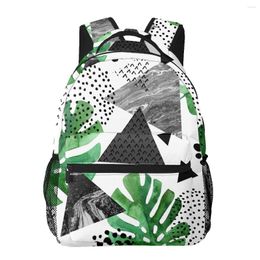 Backpack Aesthetic Teenager Girls School Book Bag Large Capacity Travel Watercolour Tropical Leaves