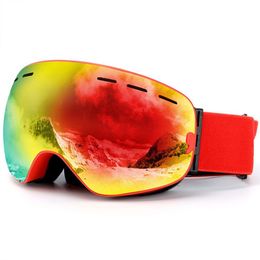 Ski Goggles Kids Ski Goggles With Cover Anti-Fog Lens Magnetic Film Double Layer Snowboard Anti-Slip Snow Goggles Skiing Mask Snowboard 230919