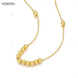 18k Yellow Gold Pendant Necklace Dainty Bead Crescent Shape Chain Minimalist Choker Necklaces Jewellery For Women Chains281H