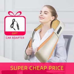 Massaging Neck Pillowws U Shape Electric Neck Roller Massager for Back Neck Shoulder Body Health Care Relaxation Infrared Heated Kneading Massage Pillow 230918