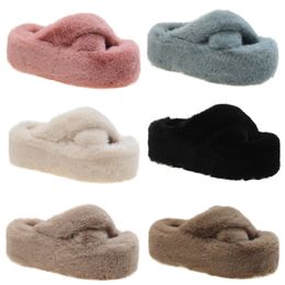 Thick bottom cotton slippers women blue pink white blue black khaki brown outdoor scuffs