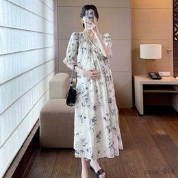 Maternity Dresses Summer Fashion Maternity Long Dress Fashion neck Straight Clothes for Pregnant Women Stylish Pregnancy