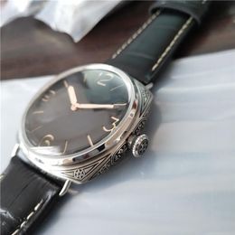 Man watch Stainless steel luxury Casual wristwatch Hand Wind sports New watches Transparent Glass PA03237d