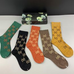 designer men's and women's socks eight luxury sports four seasons letter printing brand cotton men women garter box set 259W