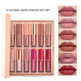 Lipstick 12 Color Ultra Matte Lipgoss Set Long Lasting Non-stick Cup Cosmetic Liquid Lipstick Waterproof Sexy Nude Makeup Lip Beauty Tool 230919