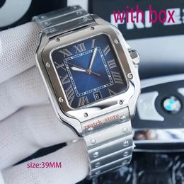 Męskie zegarek Wysokiej jakości Zegarek Luksusowe zegarek Watch Sapphire zegarek zegarek ze stali nierdzewnej Waterproof Watch Watch Square Watch Automatyczny zegarek mechaniczny Rozmiar 39 mm