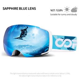 Ski Goggles COPOZZ Magnetic Ski Goggles 2s Quick-Change Lens Professional Skiing Eyewear Men Women Anti-fog Snowboard Ski Glasses 230919