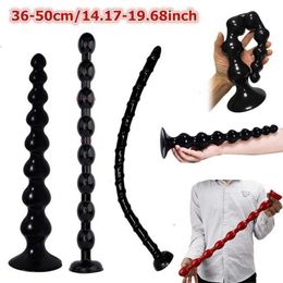 Adult Massager 3 Sizes Super Long Pull Beads Anal Plug Powerful Suction Cup Silicone Dildo Female Masturbation for Woman Man Gay