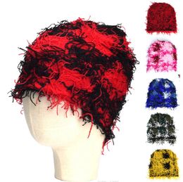 Distressed Beanies Winter Outdoor Hats High Quality Camouflage Fleece Fuzzy Knitted Full Face Ski Mask Cap