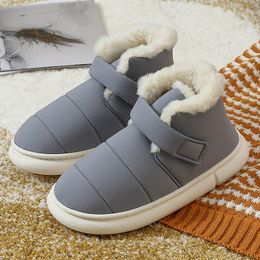 Boots Waterproof Down Snow Boots Men Winter Plush Slippers Women Shoes High Top Warm Fluffy Fur Platform Ankle Boots Slippers 230918