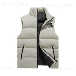 Men's Jackets 2023 waistcoat Men's Jacket Sleeveless Zipper Down Vest Autumn Winter Warm Stand-up Collar Oversize Puffer Vest Men T230919