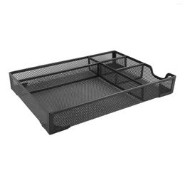 Storage Boxes Mesh Desk Organizer Tray Open Design Metal Basket Easy To View Prevent Slip 5 Grids For Work Space
