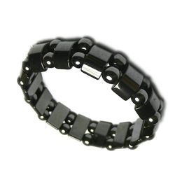 Mens Healing Black Magnetic Hematite stone Beads Bracelets Fashion Black Magnetic Hematite Beads Bracelet Jewelry2393