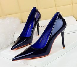 BIGTREE Shoes Pointed Toe Red Women Pumps Patent Leather High Heels Occupational OL Office Shoes Stiletto Female Heels Shoes 9.5cm