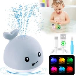 Bath Toys Upgraded Version Baby Shower Toys Rechargeable Toys Whale Will Shine Shower Sprinkler Toys Birthday Gift 230919